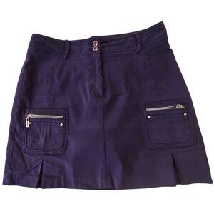 Jamie Sadock Womens Navy Blue Golf Cargo Zippered Pockets Skort Size 6